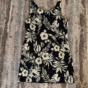 Pineapple Moon Vintage Silk Tropical Floral Shift Dress XL